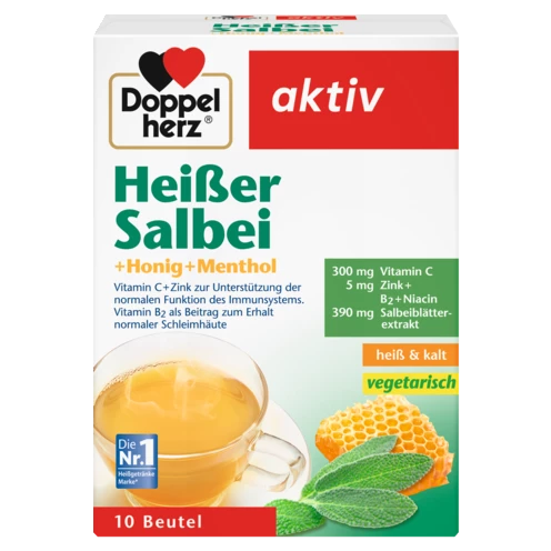 Abbildung der Produktverpackung Doppelherz aktiv Heißer Salbei Frontansicht